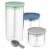 BergHOFF Leo Glass Food Container Set - Green/Blue/Gray Perspective: front