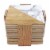 BergHOFF Two-Tone Square Bamboo Coaster Set with Holder Perspective: front
