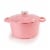 BergHOFF Neo Cast Iron Round Covered Stockpot - Pink Perspective: front