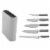 BergHOFF Leo Stainless Steel Knife Set with Block - Gray Perspective: front