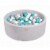 MeowBaby Round 35 x 11.5 Inch Baby Foam Ball Pit with 200 Balls, Turquoise/Gray Perspective: front