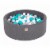 MeowBaby Large Round 35 x 11.5 Inch Baby Foam Ball Pit with 200 2.75 Inch Balls Perspective: front