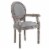 Ergode Emanate Vintage French Upholstered Fabric Dining Armchair - Light Gray Perspective: front