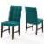Ergode Promulgate Biscuit Tufted Upholstered Fabric Dining Chair Set of 2 - Teal Perspective: front