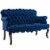 Ergode Viola Chesterfield Button Tufted Loveseat Performance Velvet Settee - Navy Perspective: front