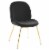 Ergode Scoop Gold Stainless Steel Leg Performance Velvet Dining Chair - Black Perspective: front