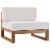 Ergode Upland Outdoor Patio Teak Wood Armless Chair - Natural White Perspective: front