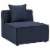 Ergode Saybrook Outdoor Patio Upholstered Sectional Sofa Armless Chair - Navy Blue Perspective: front