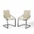 Ergode Pitch Dining Armchair Upholstered Fabric Set of 2 - Black Beige Perspective: front