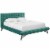 Ergode Julia Queen Biscuit Tufted Performance Velvet Platform Bed - Teal Perspective: front