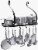 Vdomus Black 24x10 Wall Mounted Pot & Pan Rack, 10 Hooks Incl. Perspective: front