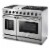 Thor Kitchen 48  Professional 6 Burner Gas Range Double Oven, Stainless Steel Perspective: front