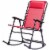 Costway Folding Zero Gravity Rocking Chair Rocker Porch Outdoor Patio Headrest Red Perspective: front