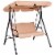 Costway Loveseat Patio Canopy Swing Glider Hammock Cushioned Steel Frame Outdoor Perspective: front
