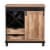 Glitzhome Modern Industrial Wine Cabinet with Sliding Door - Black/Natural Perspective: front