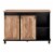 Glitzhome Storage Cabinet with Sliding Doors - Black Perspective: front