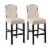Glitzhome Studded Leatherette Barchair - Cream Perspective: front