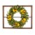 Glitzhome Wooden Window Frame with Greenery Lemmon Wreath Perspective: front