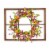 Glitzhome Wooden Window Frame with Artificial Chrysanthemum Wreath Perspective: front