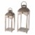 Glitzhome Modern Farmhouse Wooden Lantern - Natural Perspective: front