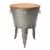 Glitzhome Galvanized Storage Side Table Multi-Use Beverage Tub with Wooden Lid Perspective: front
