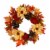 Glitzhome Blooming Magnolia Wreath with Velvet Pumpkin & Pinecone Perspective: front