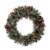 Glitzhome 24 Inch Diameter Glittered Pine Cone Christmas Wreath, with Warm White Lights Perspective: front