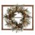 Glitzhome LED Pre-Lit Pinecone & Ornament Wreath Wooden Window Frame Perspective: front