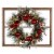 Glitzhome LED Pre-Lit Pinecone & Ornament Wreath Wooden Window Frame Perspective: front