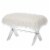Glitzhome Faux Fur Upholstered Bench with Acrylic X-Leg - White / Clear Perspective: front