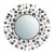Glitzhome Oversized Metal/Glass Round Wall Mirror with Beads Perspective: front