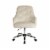 Glitzhome Velvet Gaslift Adjustable Swivel Desk Chair - Cream Perspective: front