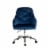 Glitzhome 39.75 Inch Height Navy Blue Velvet Gaslift Adjustable Swivwl Chair Perspective: front
