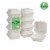 Glitzhome 6 Inch White Sugarcane Clamshell Containers, 300 Pack Perspective: front