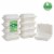Glitzhome 9 Inch White Sugarcane Clamshell Containers, 300 Pack Perspective: front