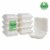 Glitzhome 9 Inch White Sugarcane Clamshell Containers, 300 Pack Perspective: front