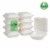 Glitzhome 8 Inch White Sugarcane Sectional Clamshell Containers, 300 Pack Perspective: front