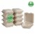 Glitzhome 8 Inch Natural Sugarcane Sectional Clamshell Containers, 300 Pack Perspective: front