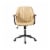 Glitzhome 38 Inch Height Cream Leatherette Gaslift Adjustable Swivel Office Chair Perspective: front