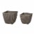 Glitzhome Faux Concrete Square Plastic Fluted Pot Planter Perspective: front