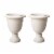 Glitzhome Oversized Faux Ceramic Goblit Shaped Plastic Planter - White Perspective: front