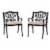 Glitzhome Cast Aluminium Dining Chairs with Beige Cushions Set Perspective: front