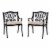Glitzhome Cast Aluminium Dining Chairs with Beige Cushions Set Perspective: front