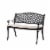 Glitzhome Aluminium Patio Garden Bench with Beige Cushion Perspective: front