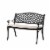 Glitzhome Aluminium Patio Garden Bench with Beige Cushion Perspective: front