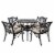 Glitzhome 5-Piece Cast Aluminium Dining Set with Beige Cushions, Olefin Fabric Perspective: front