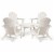 Glitzhome Outdoor 5-Piece Rust-Proof HDPE Adirondack Chair Set with Round Side Table, White Perspective: front