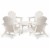 Glitzhome Outdoor 5-Piece Rust-Proof HDPE Adirondack Chair Set with Round Side Table, White Perspective: front