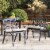 Glitzhome Set of Two Cast Aluminum Dining Chairs with Wine Red Cushions and Beige Covers Perspective: front