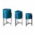 Glitzhome Modern Glossy Metal Plant Stands - Blue Perspective: front